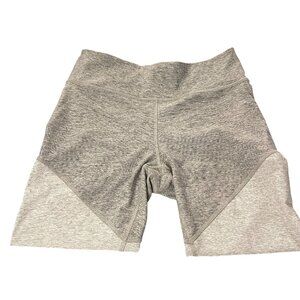 Outdoor Voices Gray Two-Tone High-Waist Compression Shorts Medium